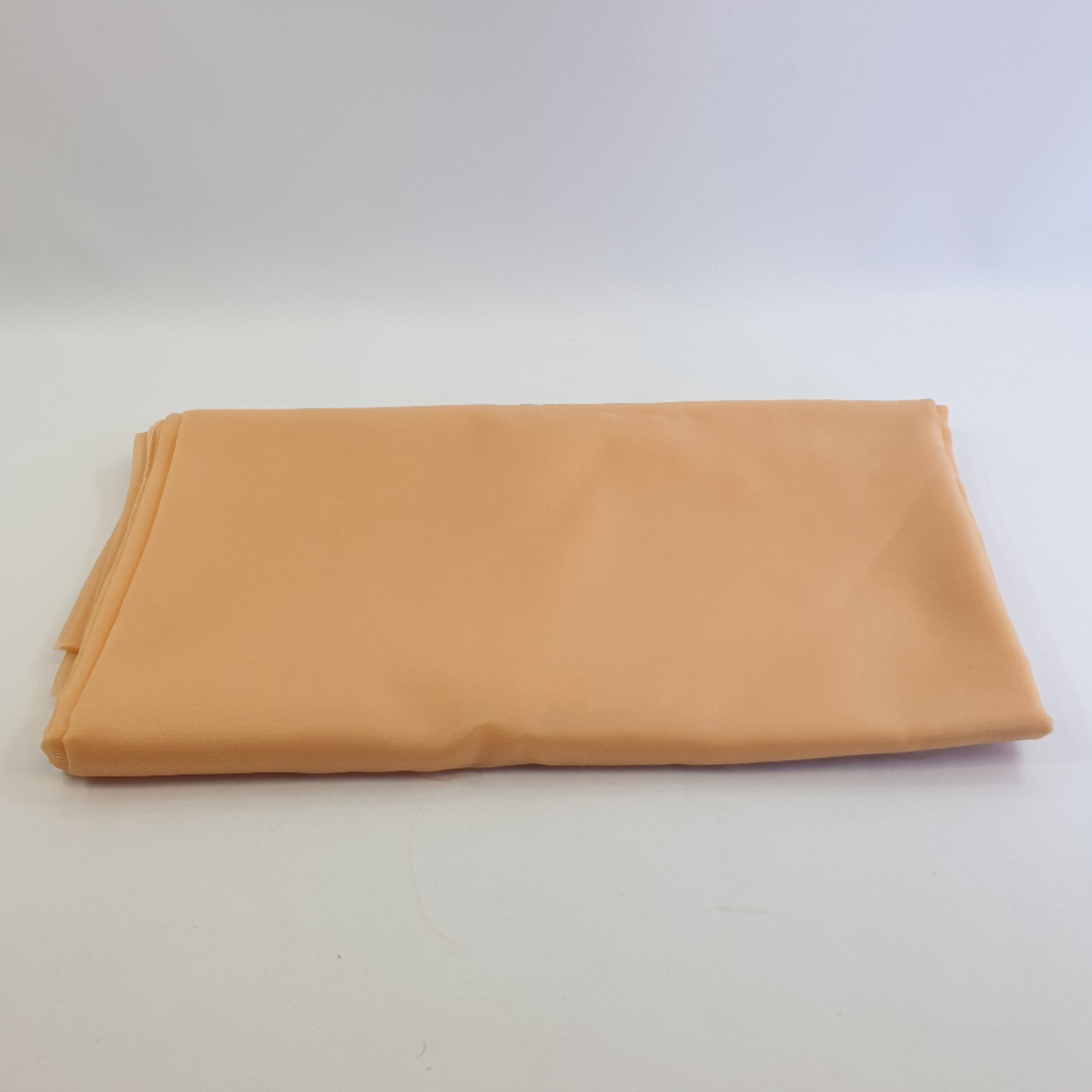 Ткань синтетическая, полупрозрачная, персиковый цвет, 145х300 см, СССР. Картинка 1